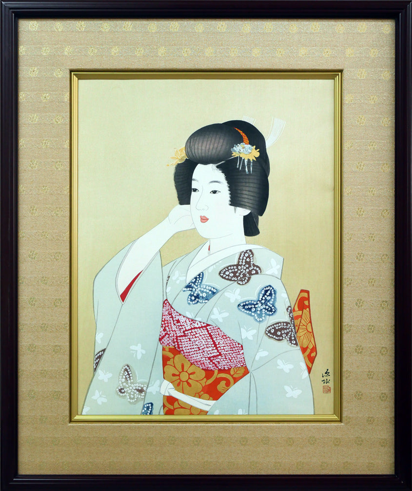 伊東深水「初島田」木版画 絵画買取・販売の小竹美術