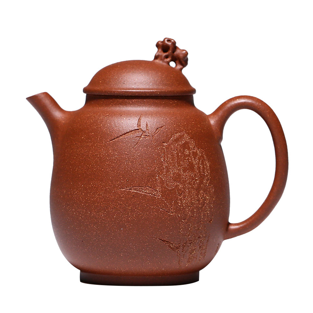 中国古美術・全身正気紫砂壺・底款徐漢棠紋・宜興原鉱・紫泥急須・茶壺