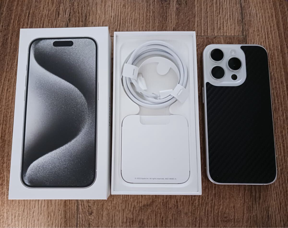 iphone15 pro 128GB ホワイトチタニウム バッテリー容量100％