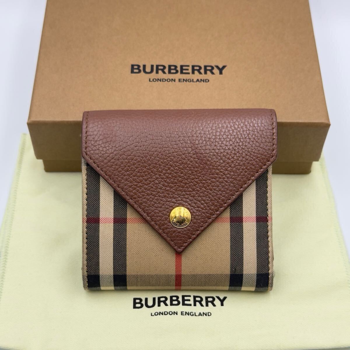 ブラウン BURBERRY(バーバリー) 三つ折り財布 小銭入れ t