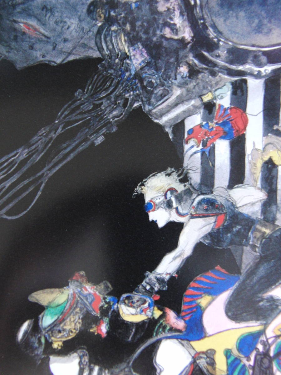FF7】天野喜孝 クラウド 鉄馬 ハーレー 絵画