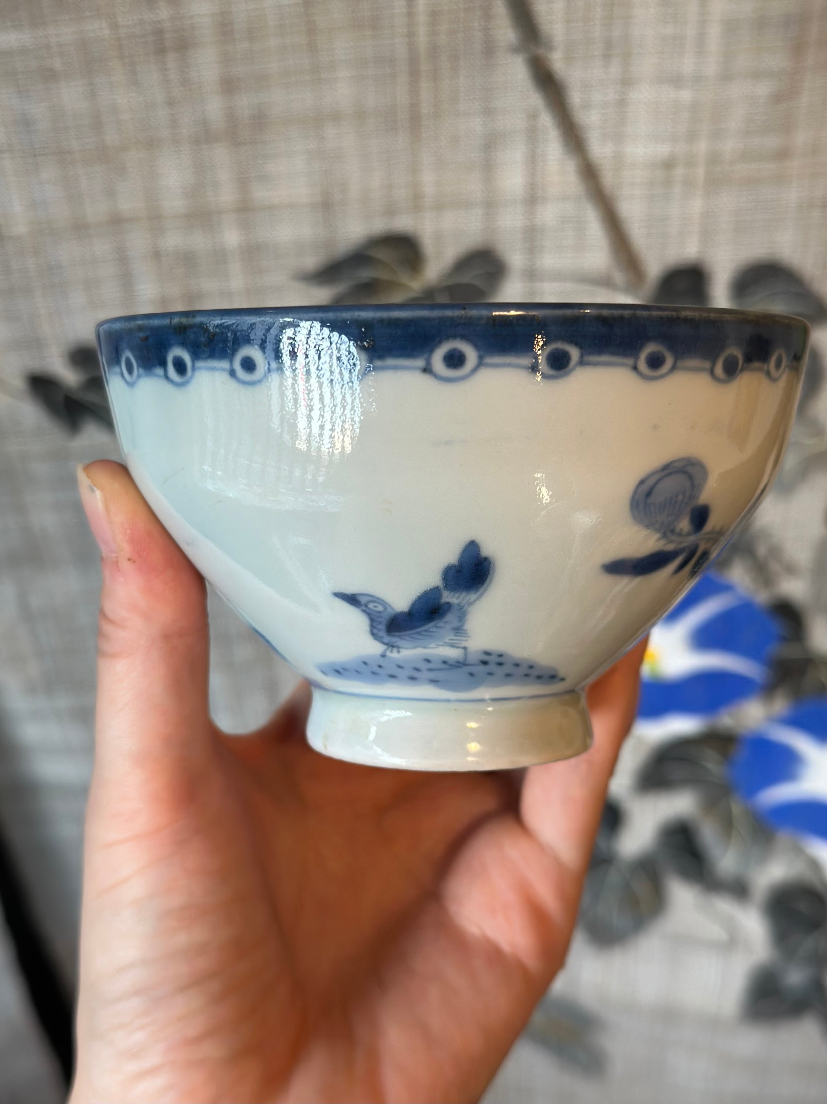 藍九谷 染付蓋付飯茶碗 5客セット | Antique Shop Soukodo
