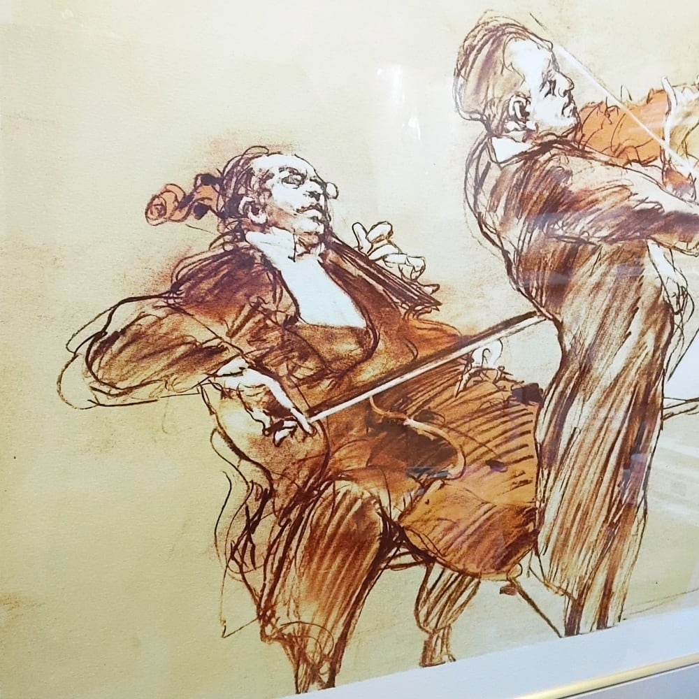 クロードワイズバッシュ リトグラフ サイン入り バイオリン 絵
