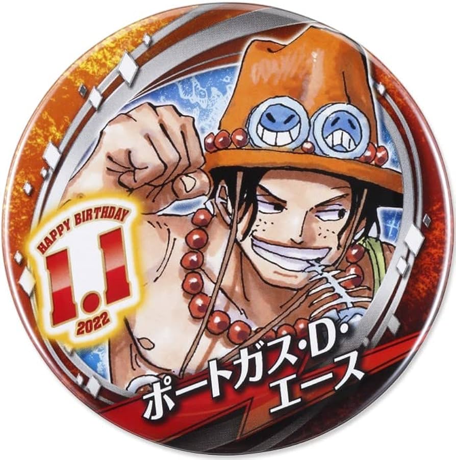 ワンピース ONEPIECE スクエア 缶バッジ エース 7点 ワンピース