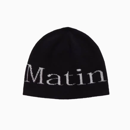 MATIN KIM ニットキャップ ビーニー LOGO JACQUARD SHORT BEANIE