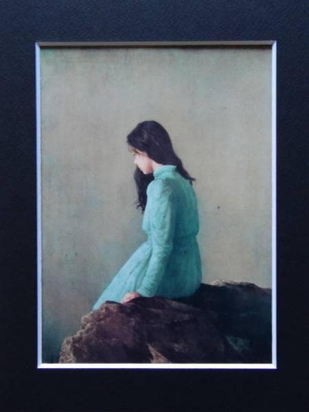 送料無料・年末感謝」 藤井勉、満ち潮、希少な額装用画集画、新品高級