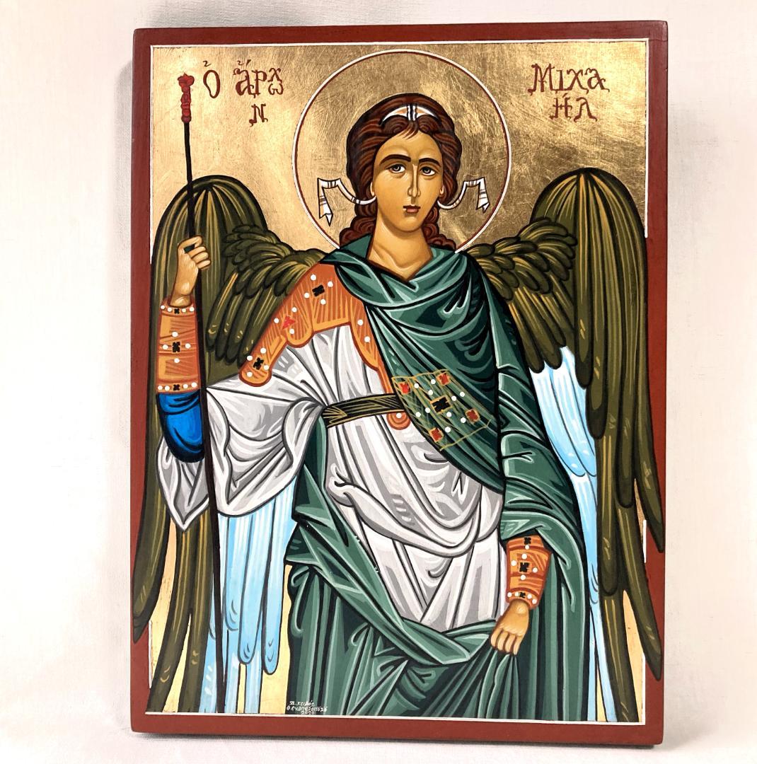 イコン　◇聖大天使ミカエル◇　ギリシャ職人の手描き　テンペラ画 ギリシャ Iconotechniki S.A 大天使ミカエル SW 624 245ミリ×191