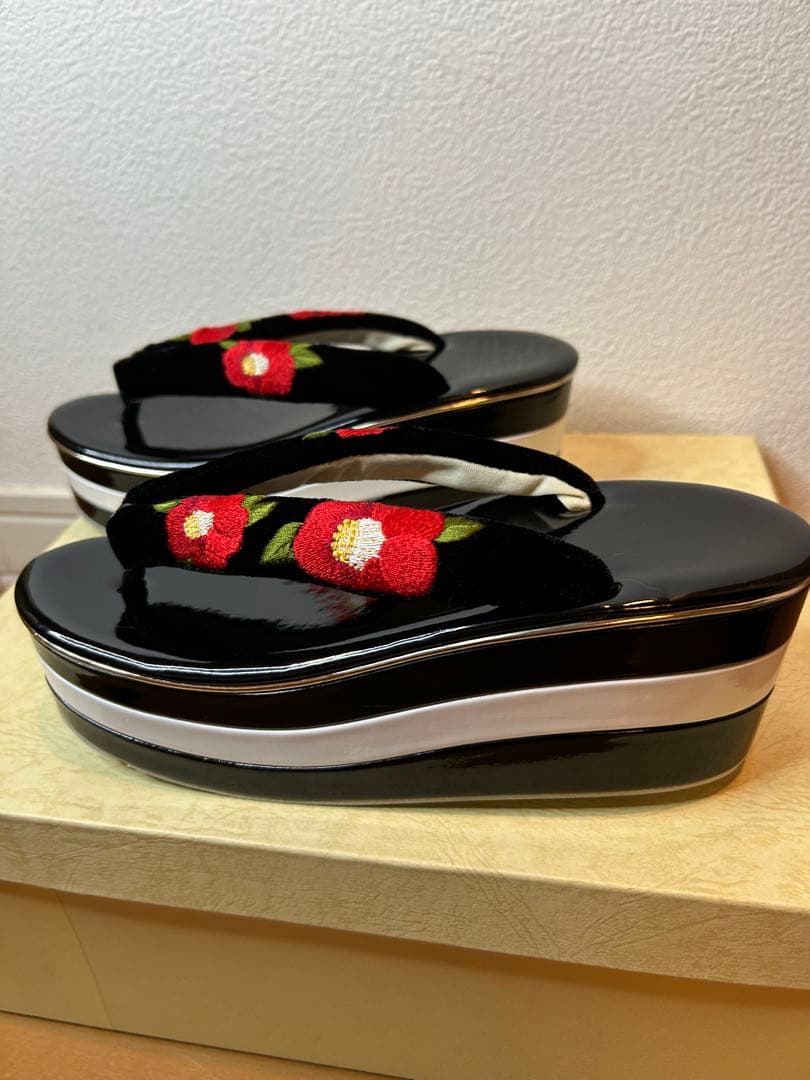 草履バッグセット 成人式 振袖　椿　つばき　草履　バック　24cm