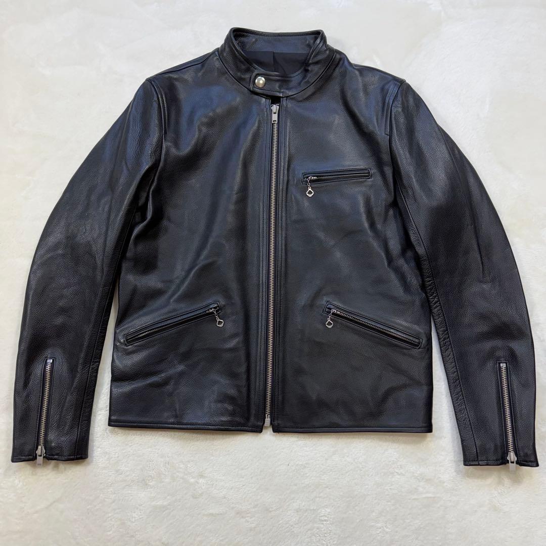 極美品 SCYE サイ 牛革 カウレザー シングルライダース ブラック 38 M 30% OFF】[1124-63030]Scye/SCYE BASICS(サイ/サイベーシックス) lamb