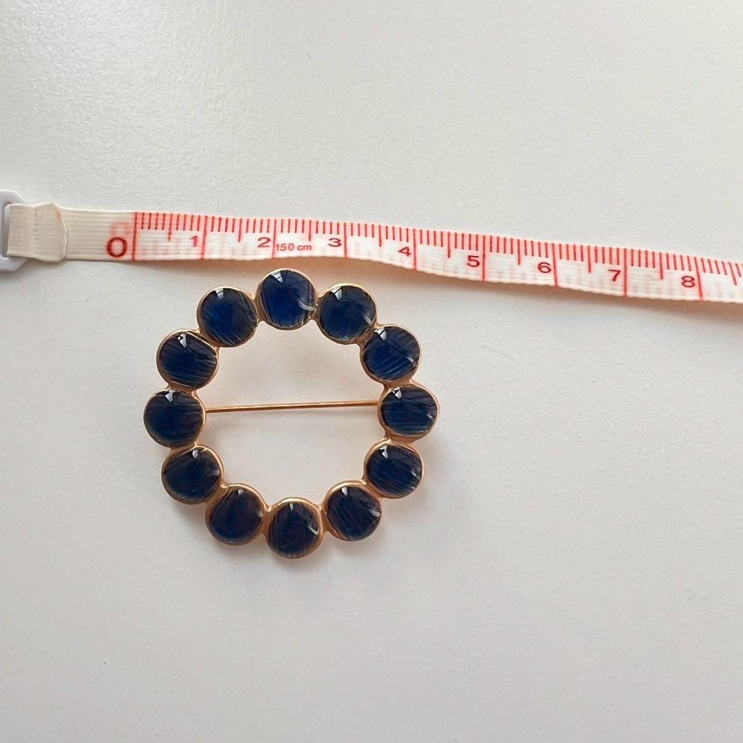 サークルブローチ ブルー タンバリン 青 北欧 ミナペルホネン おしゃれ