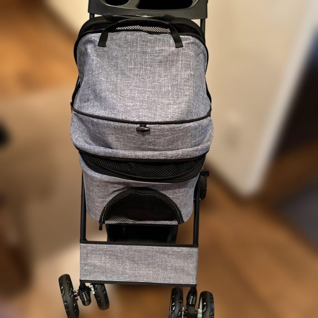 分離型ペットカート取り外し可能 ペット用ベビーカー　グレー　バギー 分離型ペットカート取り外し可能 ペット用ベビーカー グレー バギー