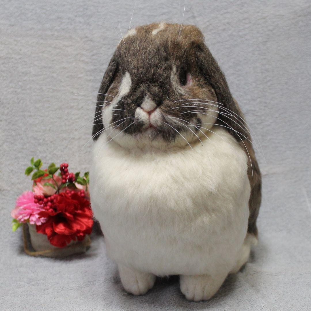 えみりさま確認用 羊毛フェルト オーダー「リアルで可愛いうさぎちゃん」ロップイヤ 再入荷あり♪】rika-smallworld 羊毛フェルトのうさぎ | うさぎ