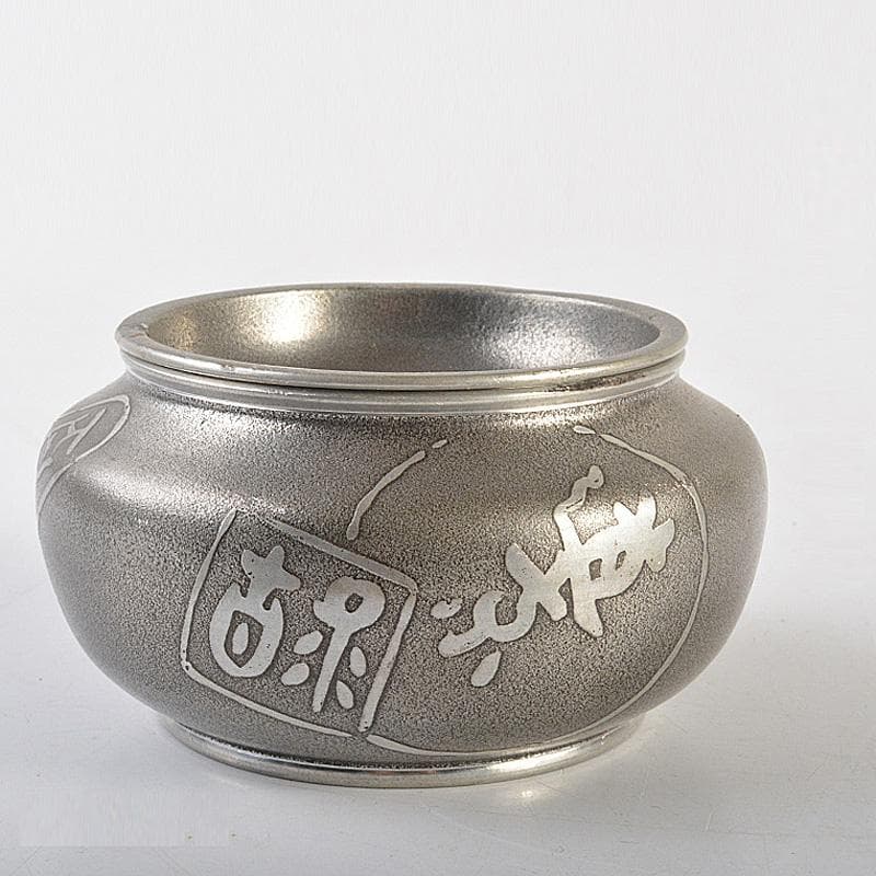 煎茶道具　 間村自造　錫製　文字文　茶こぼし　約269g　V　R7017 煎茶道具 間村自造 錫製 文字文 茶こぼし 約269g V R7017
