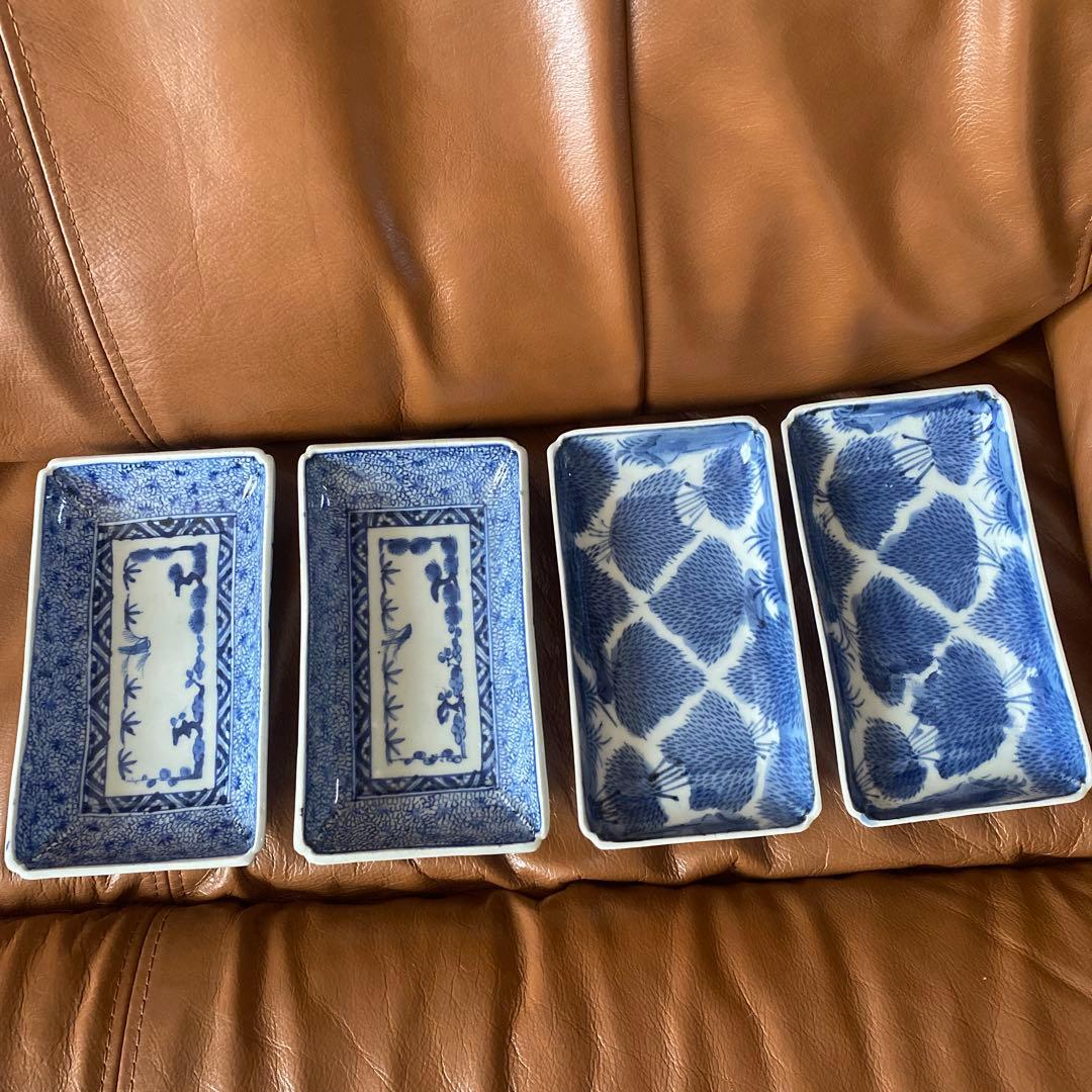 古伊万里　長皿　骨董　角皿　アンティーク　染付 骨董 角皿 アンティーク 古伊万里 染付 伊万里 和食器｜Yahoo!フリマ